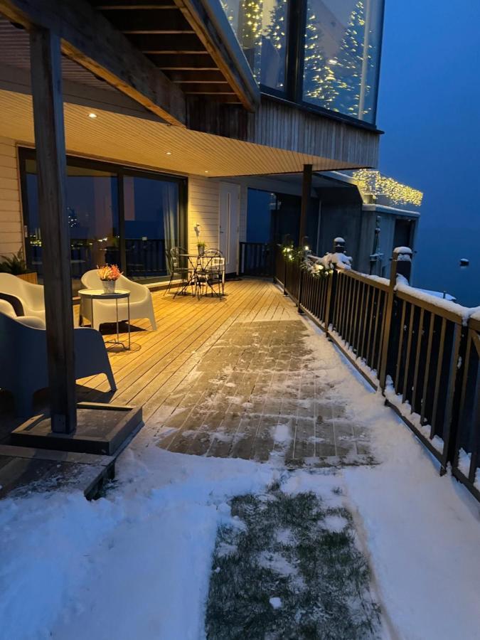 Panoramaresort In Hardangerfjorden Leilighet I Sjokanten Ved Hardangerfjorden For 7 Personer Boat , Sauna,Kajak, Sup For Rent 厄于斯特瑟 外观 照片
